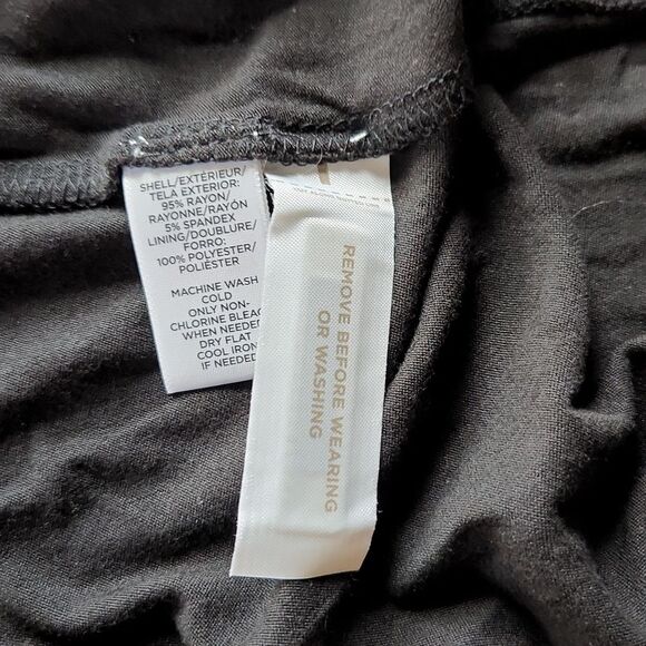 Loft -717 cross front and back black‎ dress faux wrap Women's Small - Picture 8 of 8